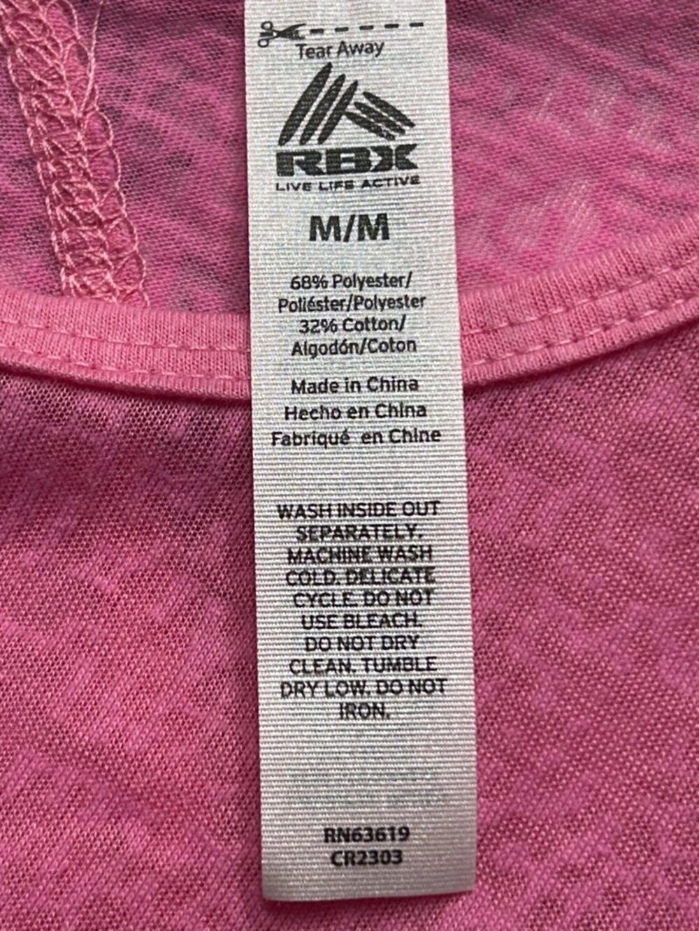 RBX Womens Size M Pink Athleisure Tie in back Top Short Sleeve Lightweight Style - Picture 9 of 9